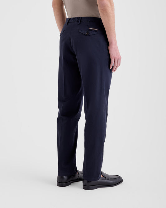 Pleated chino trousers NAVY BLUE | Filippo De Laurentiis Pleated chino trousers NAVY BLUE | Filippo De Laurentiis