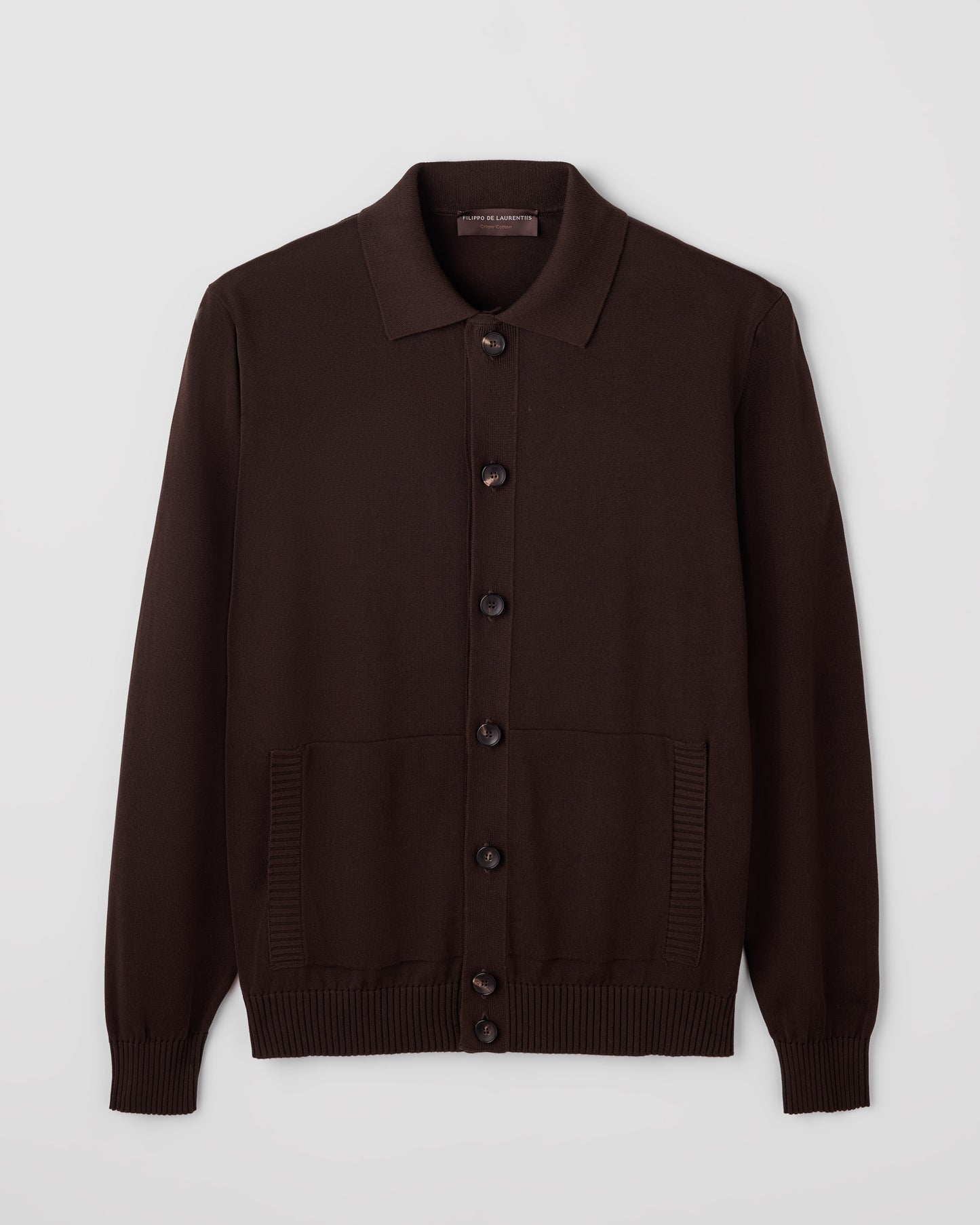 Shirt collar cardigan