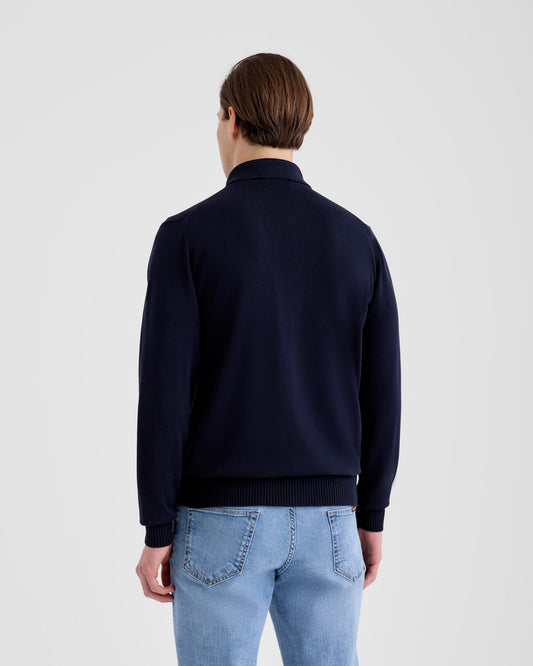 Shirt collar cardigan NAVY BLUE | Filippo De Laurentiis Shirt collar cardigan NAVY BLUE | Filippo De Laurentiis