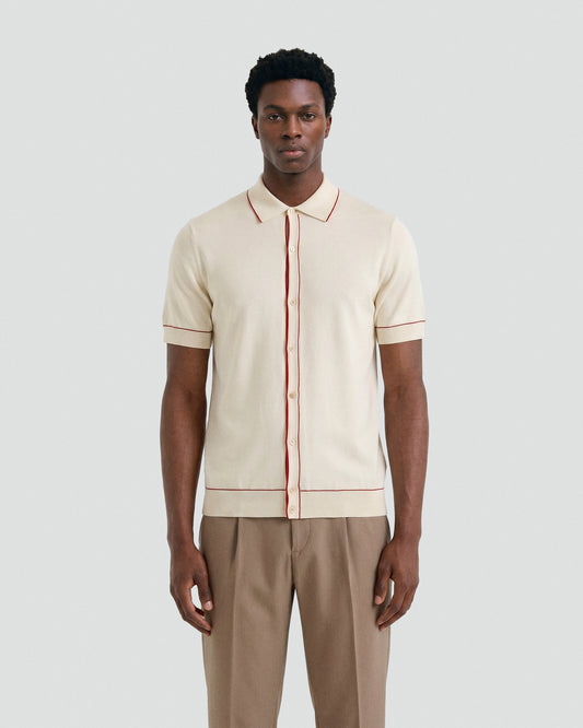 Camicia manica corta latte-mattone | Filippo De Laurentiis Camicia manica corta latte-mattone | Filippo De Laurentiis