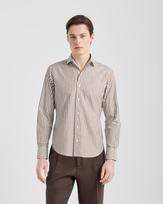 Camicia collo paramontura Bianco - tortora | Filippo De Laurentiis Camicia collo paramontura Bianco - tortora | Filippo De Laurentiis