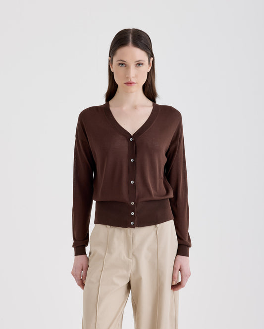 Cardigan con bottoni Testa di moro | Filippo De Laurentiis Cardigan con bottoni Testa di moro | Filippo De Laurentiis