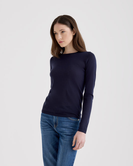Girocollo slim Navy | Filippo De Laurentiis Girocollo slim Navy | Filippo De Laurentiis