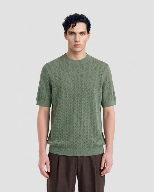Girocollo crochet manica corta Salvia | Filippo De Laurentiis Girocollo crochet manica corta Salvia | Filippo De Laurentiis