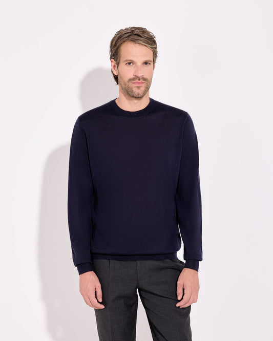 Crewneck sweater Navy blue | Filippo De Laurentiis Crewneck sweater Navy blue | Filippo De Laurentiis