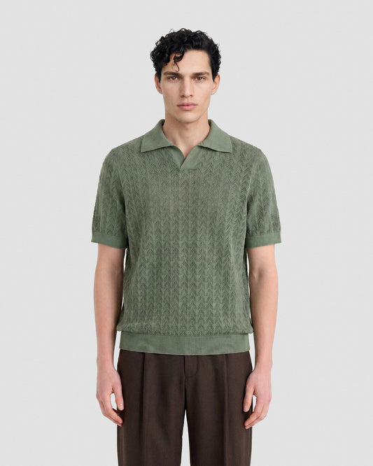 Polo skipper crochet Salvia | Filippo De Laurentiis Polo skipper crochet Salvia | Filippo De Laurentiis