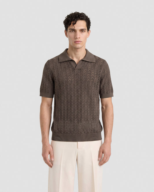 Polo skipper crochet Olio | Filippo De Laurentiis Polo skipper crochet Olio | Filippo De Laurentiis