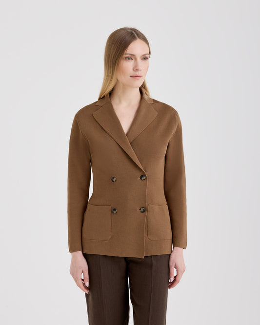 Double breasted blazer DARK CAMEL | Filippo De Laurentiis Double breasted blazer DARK CAMEL | Filippo De Laurentiis