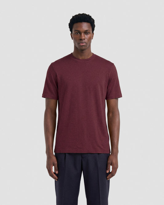 T-shirt lino bordeaux | Filippo De Laurentiis T-shirt lino bordeaux | Filippo De Laurentiis