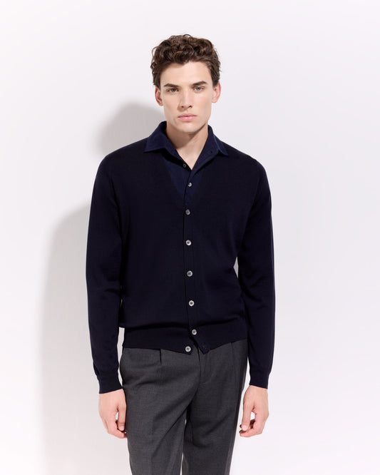 Buttoned cardigan Navy blue | Filippo De Laurentiis Buttoned cardigan Navy blue | Filippo De Laurentiis