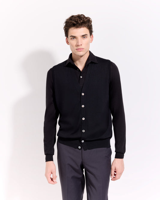Gilet con bottoni Nero | Filippo De Laurentiis Gilet con bottoni Nero | Filippo De Laurentiis