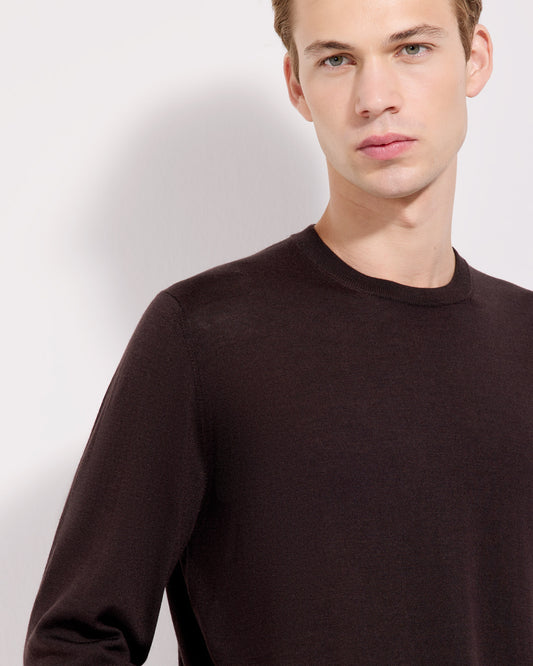 Crewneck sweater Coffee brown | Filippo De Laurentiis Crewneck sweater Coffee brown | Filippo De Laurentiis