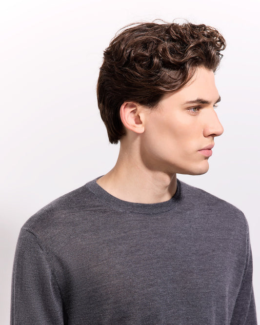Crewneck sweater Graphite | Filippo De Laurentiis Crewneck sweater Graphite | Filippo De Laurentiis
