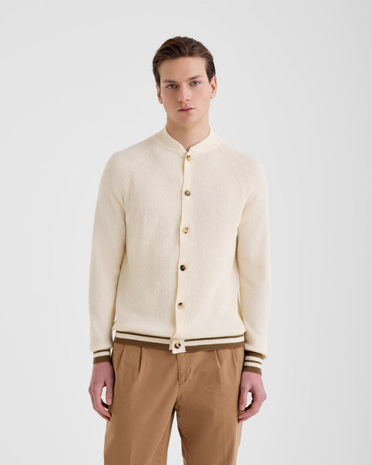 Blusotto manica raglan Lana - Fango | Filippo De Laurentiis