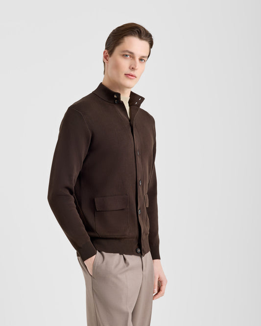 Buttoned blouson BROWN | Filippo De Laurentiis
