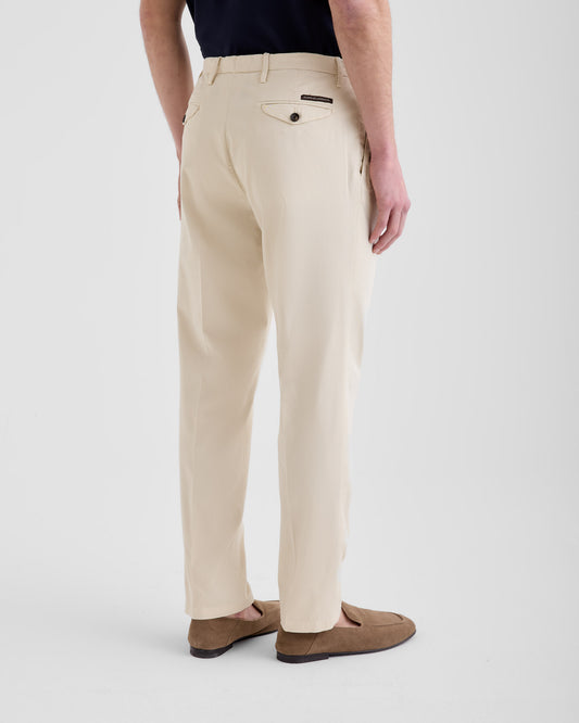 Pleated chino trousers LIGHT BEIGE | Filippo De Laurentiis