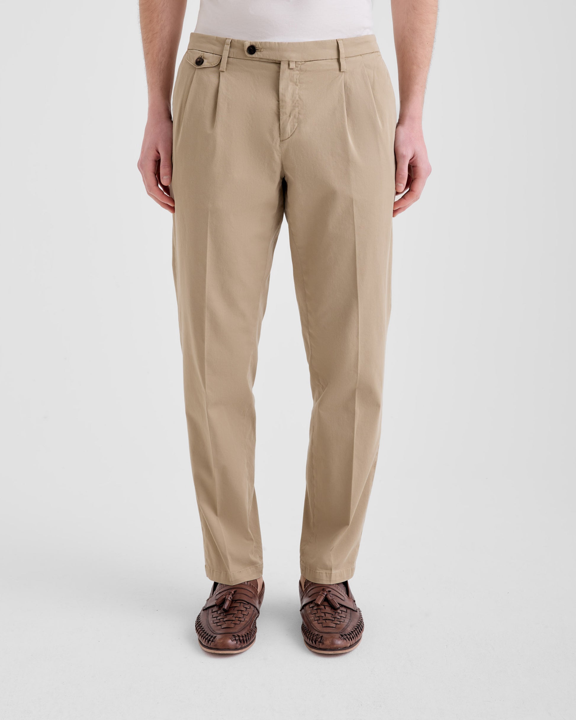 Pleated chino trousers LIGHT CAMEL | Filippo De Laurentiis