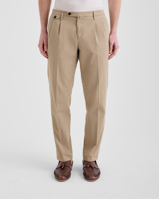 Pleated chino trousers LIGHT CAMEL | Filippo De Laurentiis