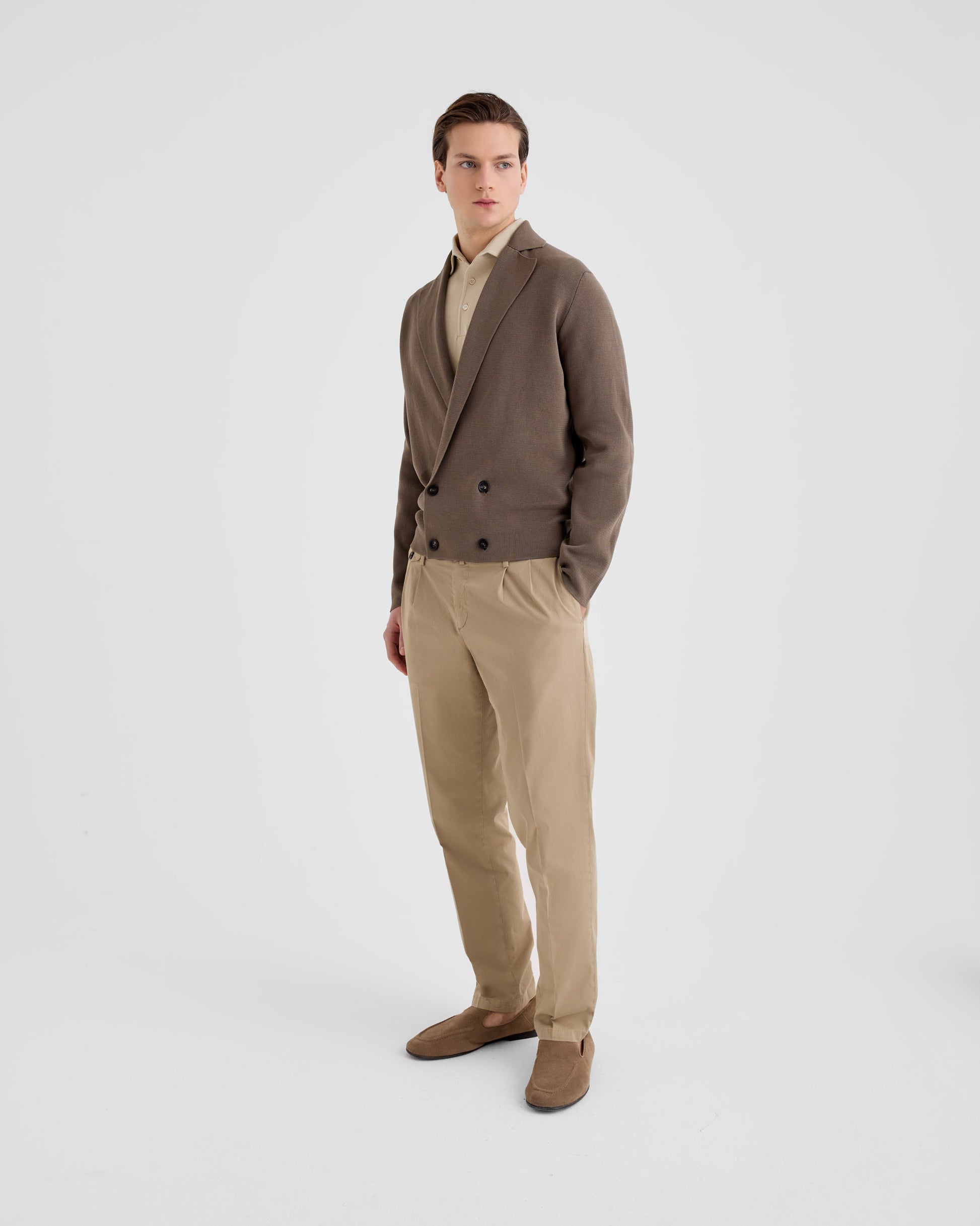 Pleated chino trousers LIGHT CAMEL | Filippo De Laurentiis