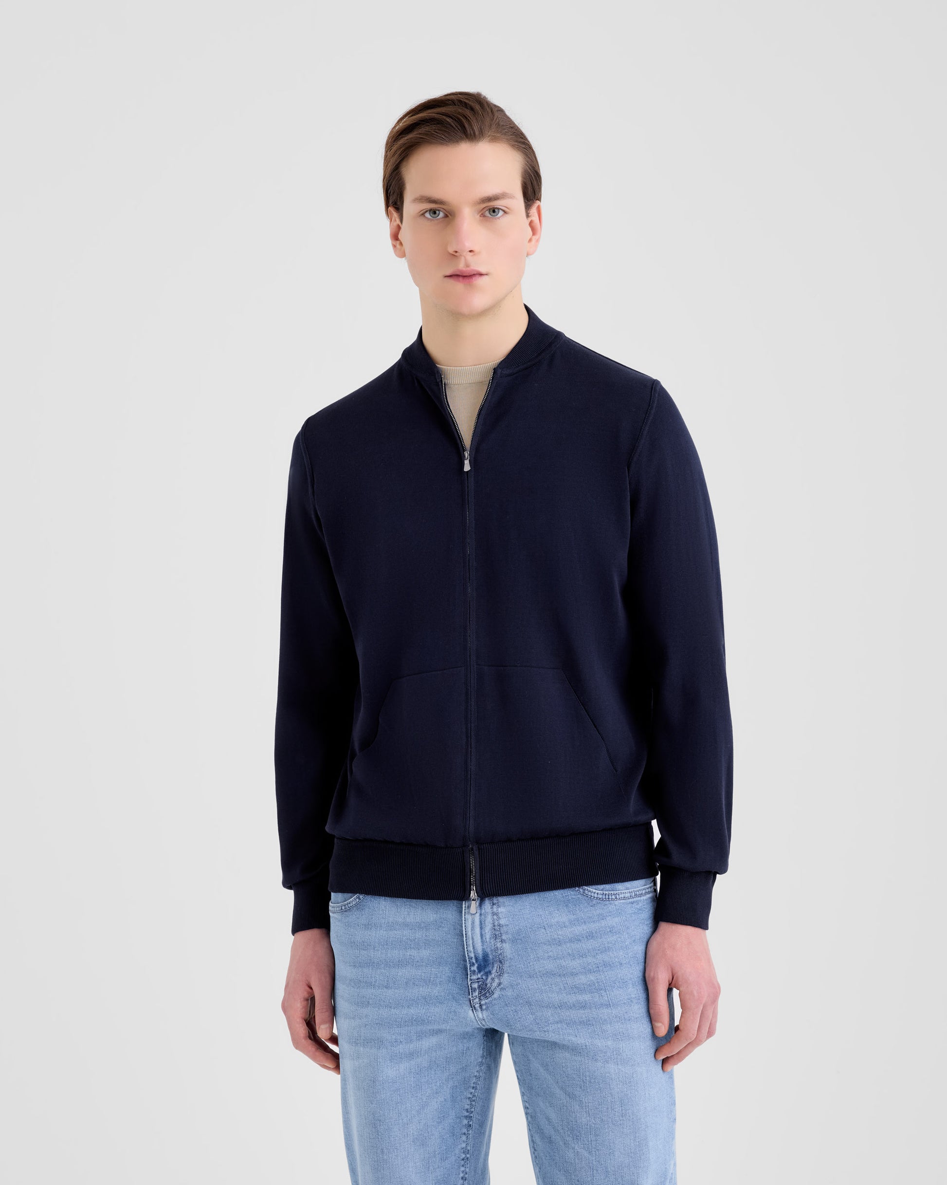 Bomber zip Navy | Filippo De Laurentiis