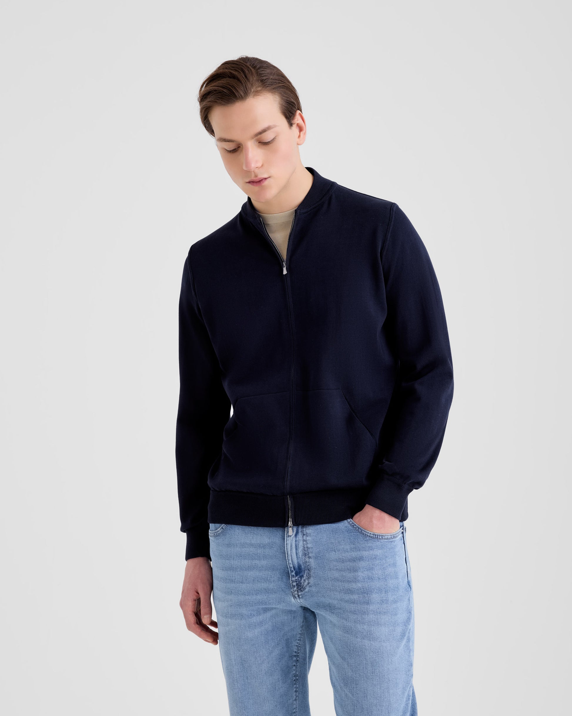 Bomber zip Navy | Filippo De Laurentiis
