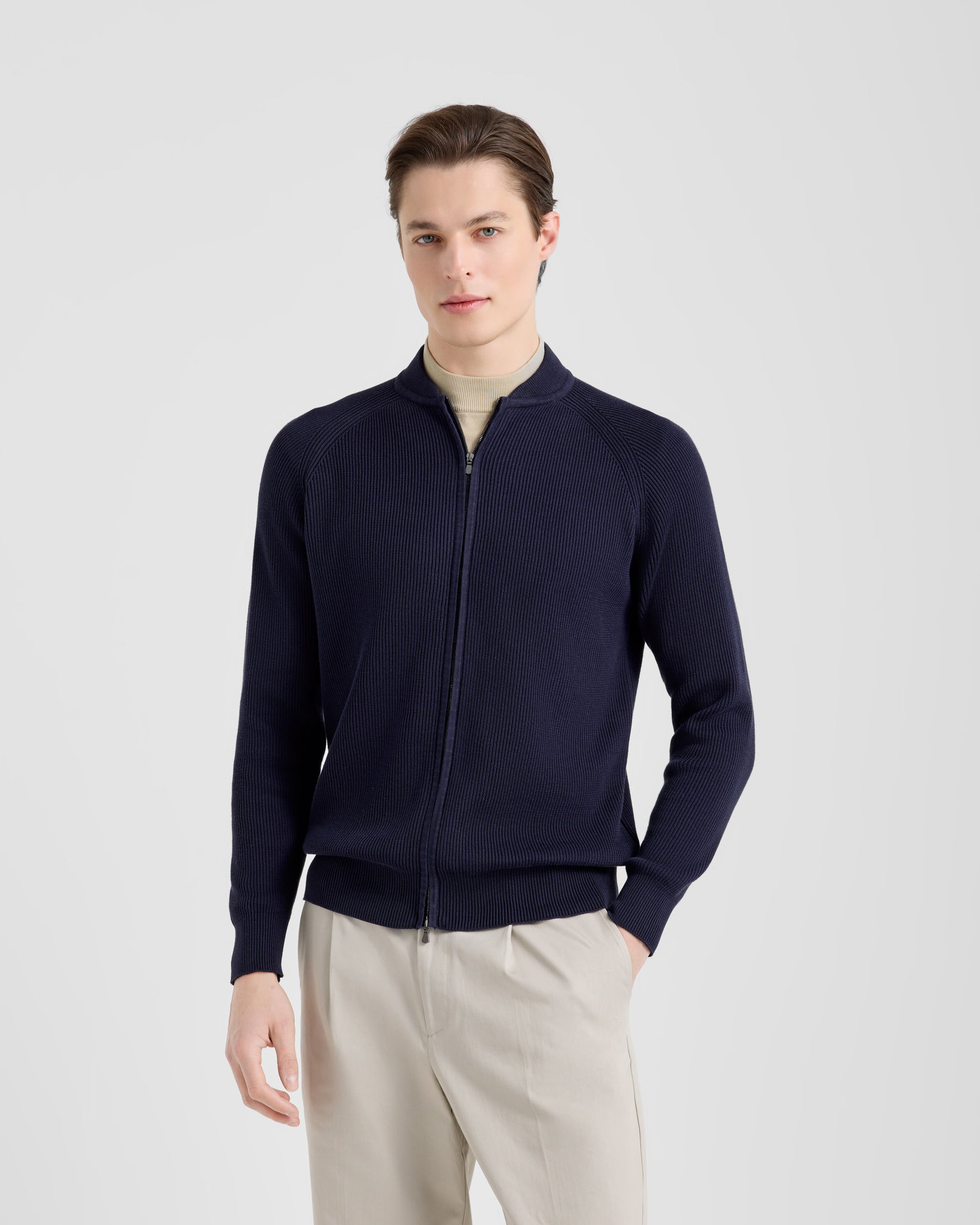 Bomber full-zip Navy | Filippo De Laurentiis