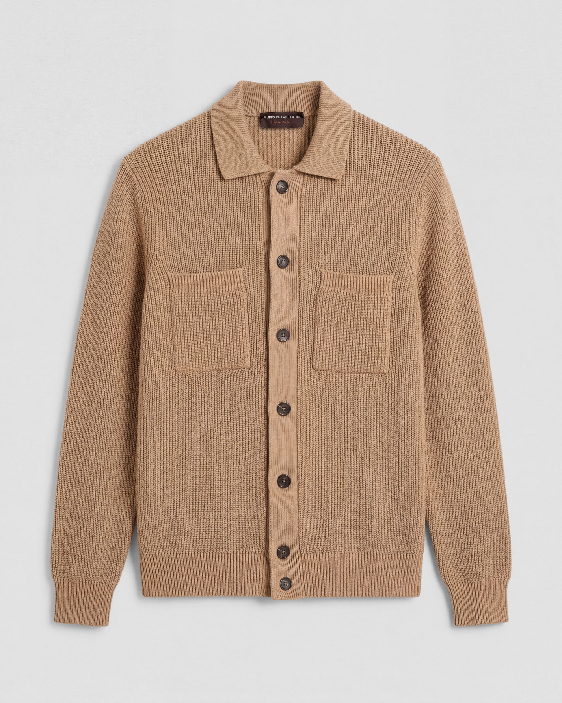 Maglia camicia con tasche Sabbia | Filippo De Laurentiis