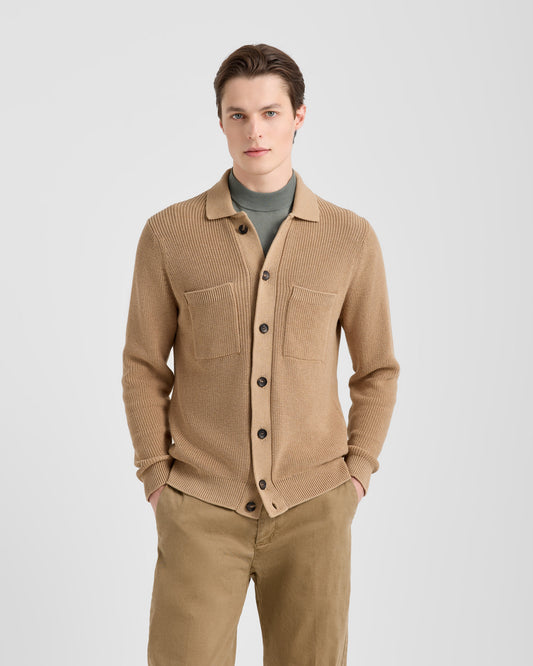 Maglia camicia con tasche Sabbia | Filippo De Laurentiis