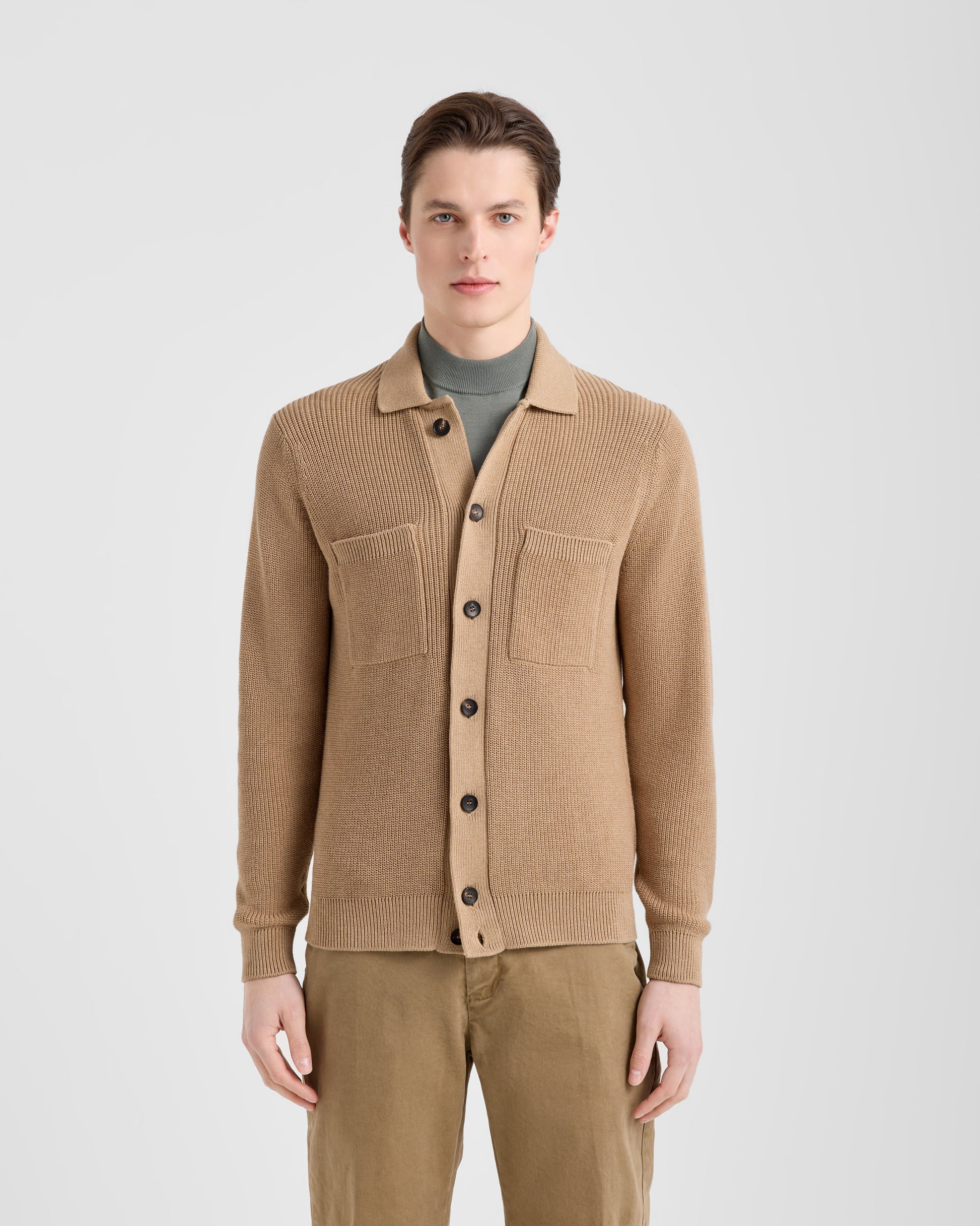 Maglia camicia con tasche Sabbia | Filippo De Laurentiis