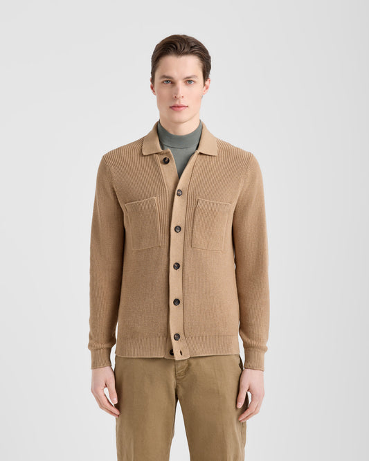 Maglia camicia con tasche Sabbia | Filippo De Laurentiis