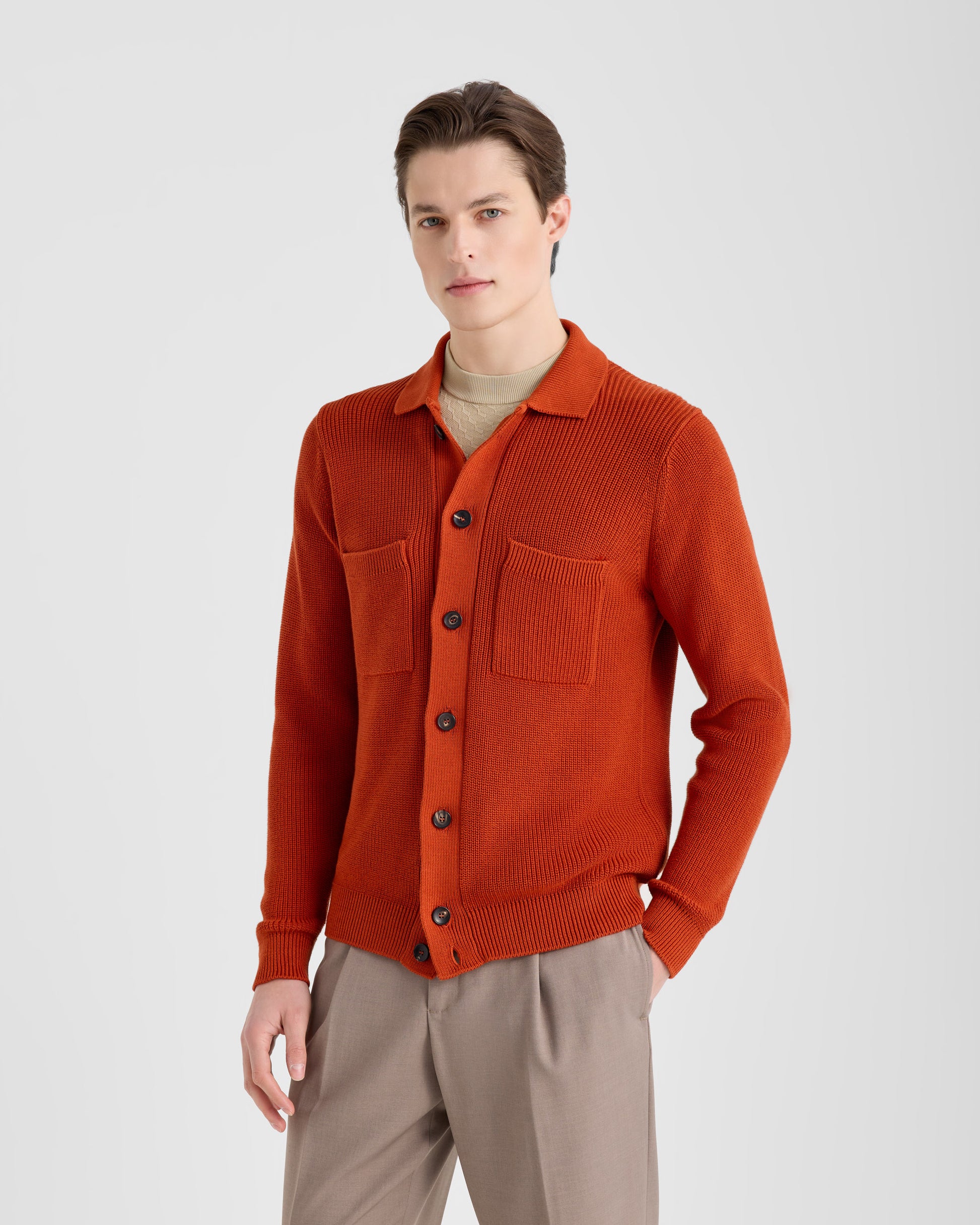 Maglia camicia con tasche Ruggine | Filippo De Laurentiis