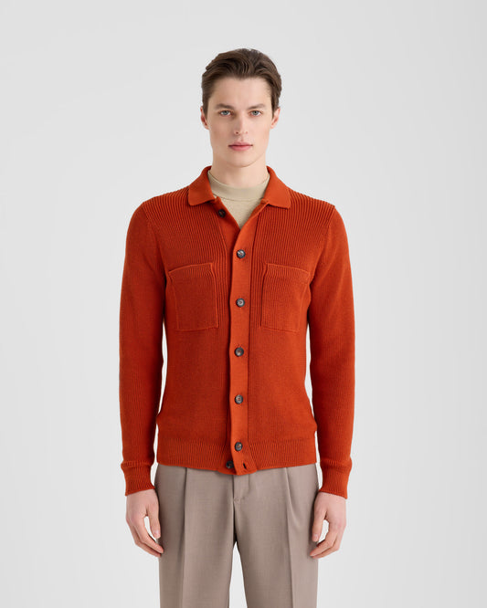 Maglia camicia con tasche Ruggine | Filippo De Laurentiis
