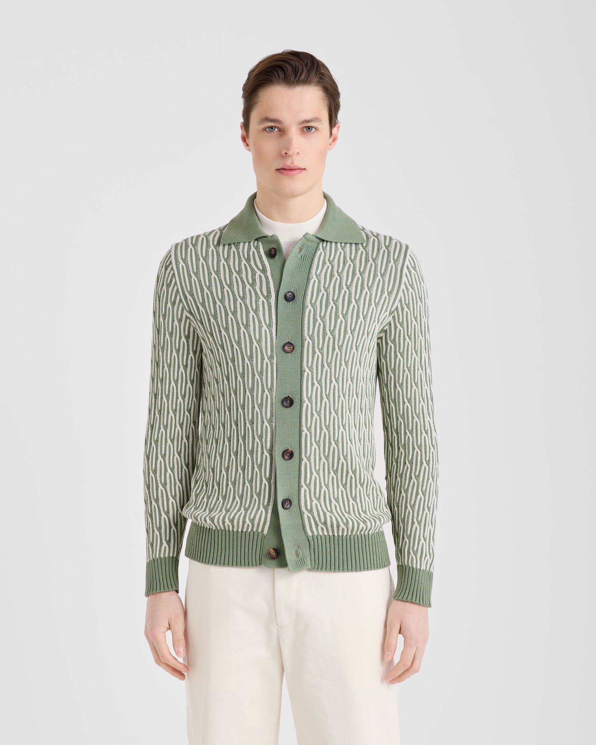 Maglia camicia Salvia - latte | Filippo De Laurentiis