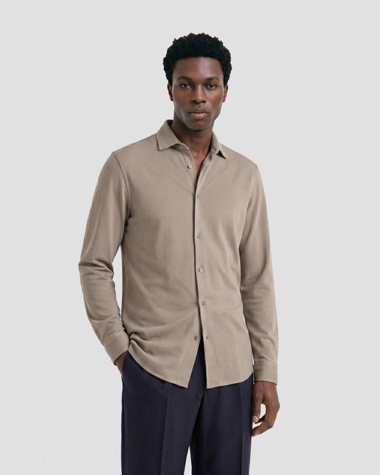 Camicia manica lunga Tortora | Filippo De Laurentiis