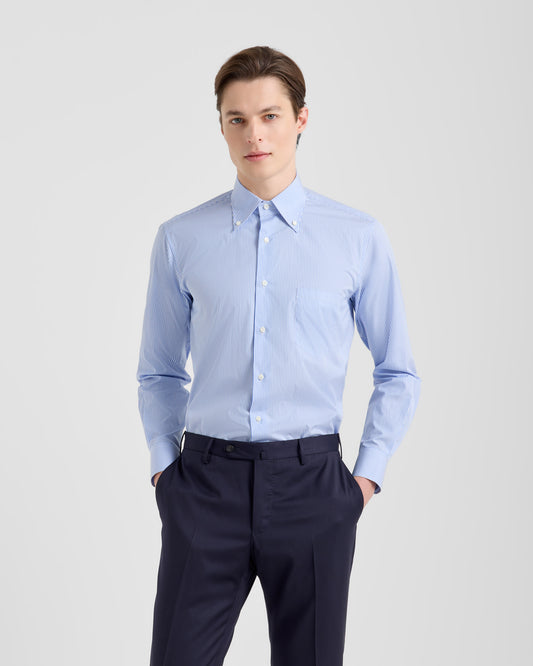 Camicia a righe Bianco ottico - polvere | Filippo De Laurentiis