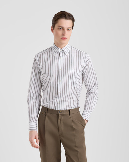 Camicia a righe Bianco - verde - bordeaux | Filippo De Laurentiis