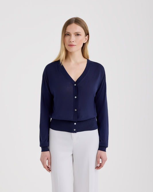 Buttoned cardigan  INDIGO BLUE | Filippo De Laurentiis