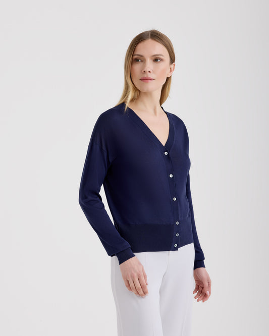 Buttoned cardigan  INDIGO BLUE | Filippo De Laurentiis