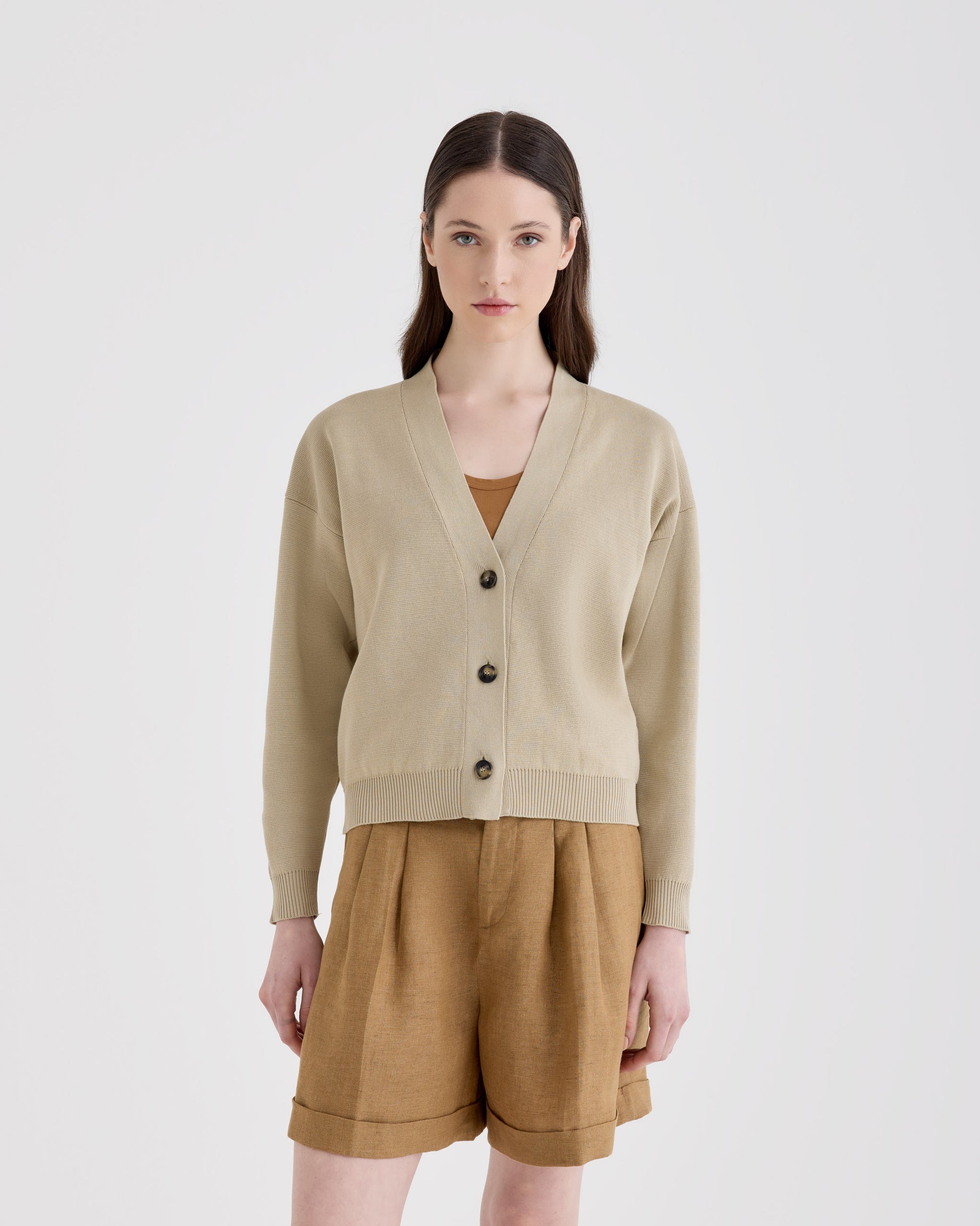 Cardigan con bottoni Sabbia | Filippo De Laurentiis