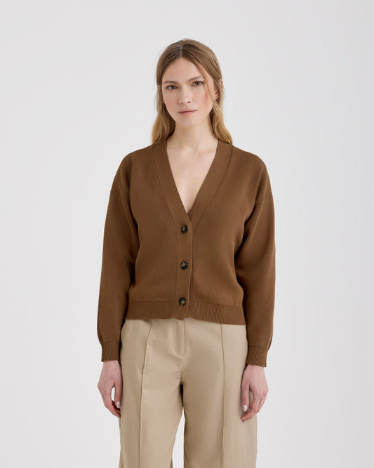 Cardigan con bottoni Cammello scuro | Filippo De Laurentiis