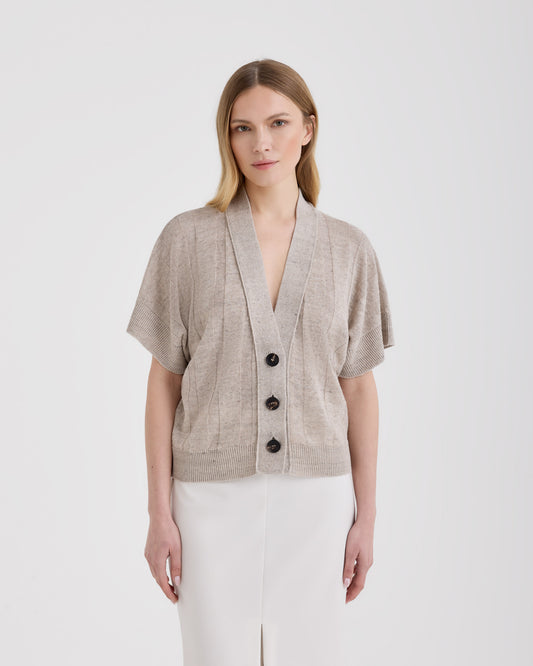 Cardigan con bottoni Beige chiaro | Filippo De Laurentiis