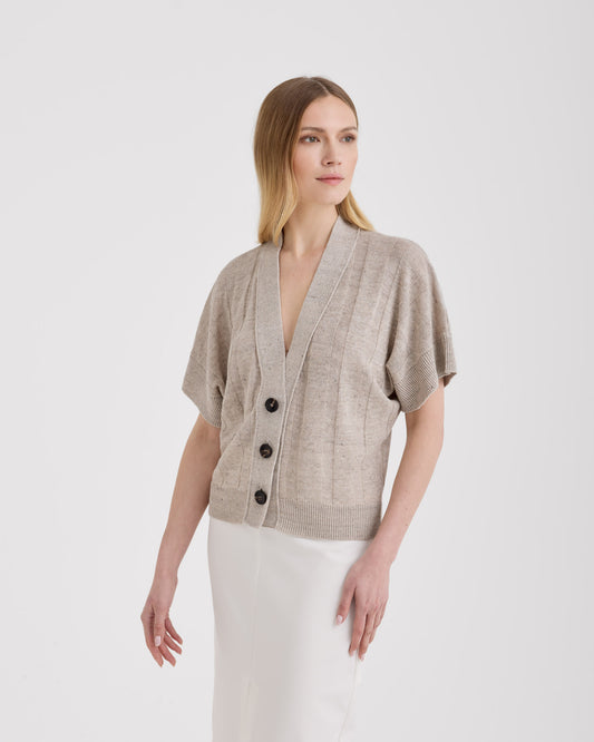Cardigan con bottoni Beige chiaro | Filippo De Laurentiis
