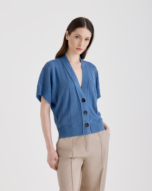 Cardigan con bottoni Blu placido | Filippo De Laurentiis