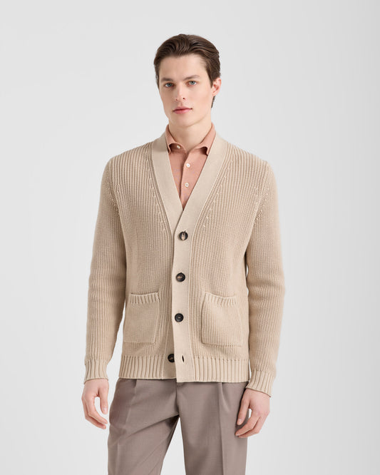 Cardigan sciallato Beige | Filippo De Laurentiis