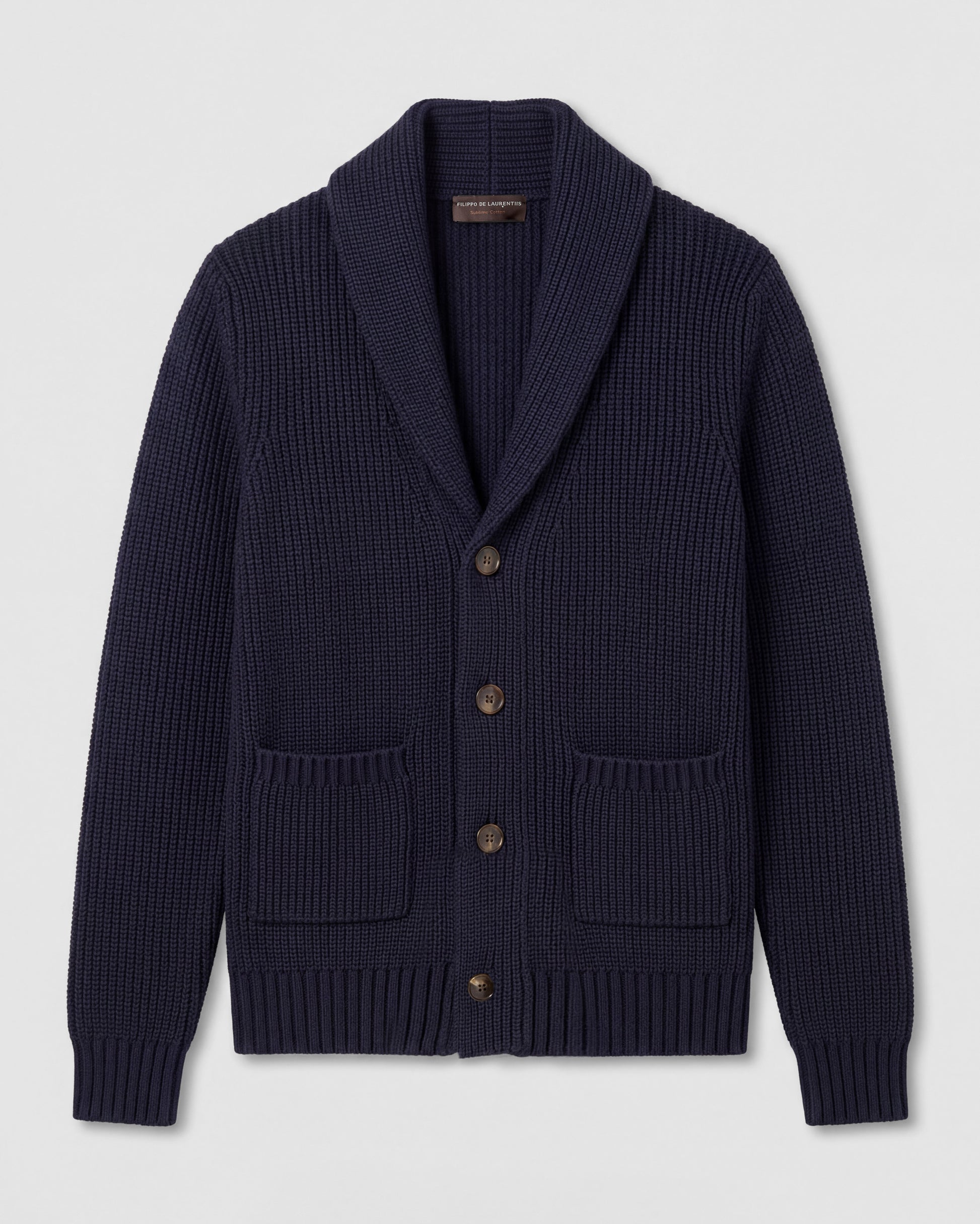 Cardigan sciallato Navy | Filippo De Laurentiis