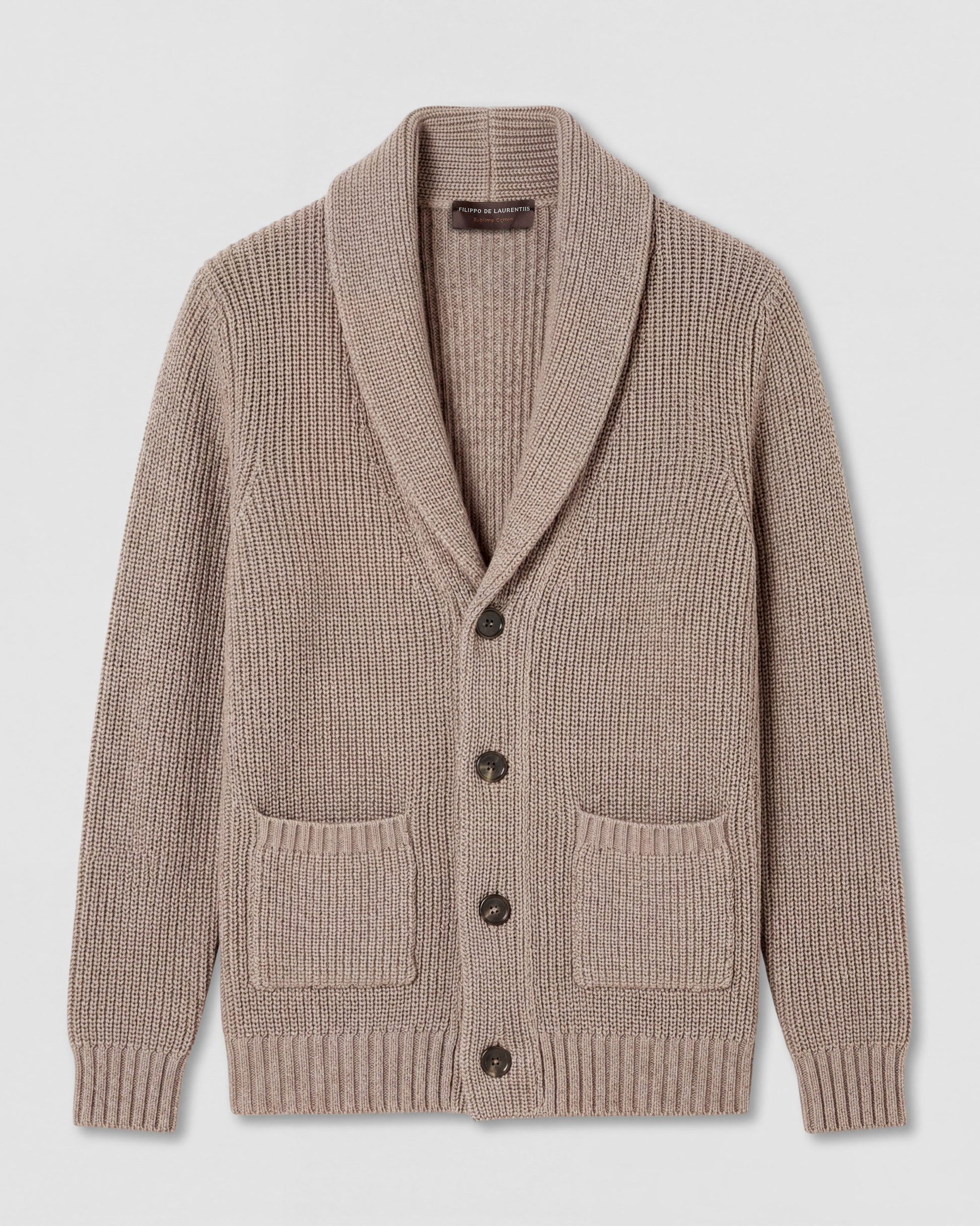Shawl cardigan TAUPE | Filippo De Laurentiis