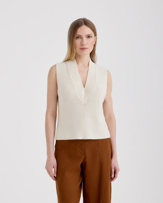 V-neck sweater MILK | Filippo De Laurentiis