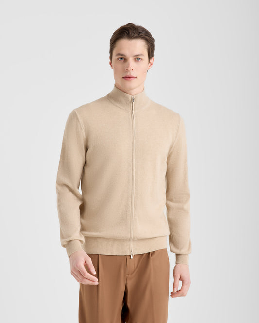 Cardigan full zip Beige Chiaro | Filippo De Laurentiis