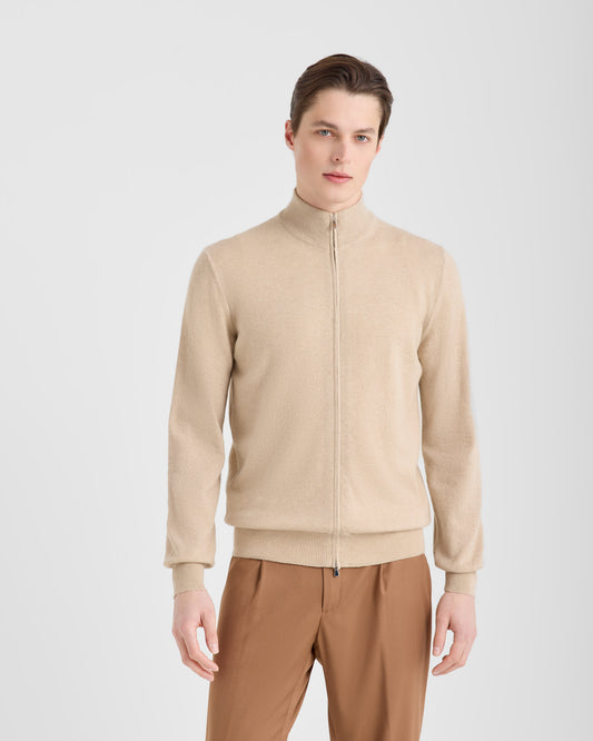 Cardigan full zip Beige Chiaro | Filippo De Laurentiis