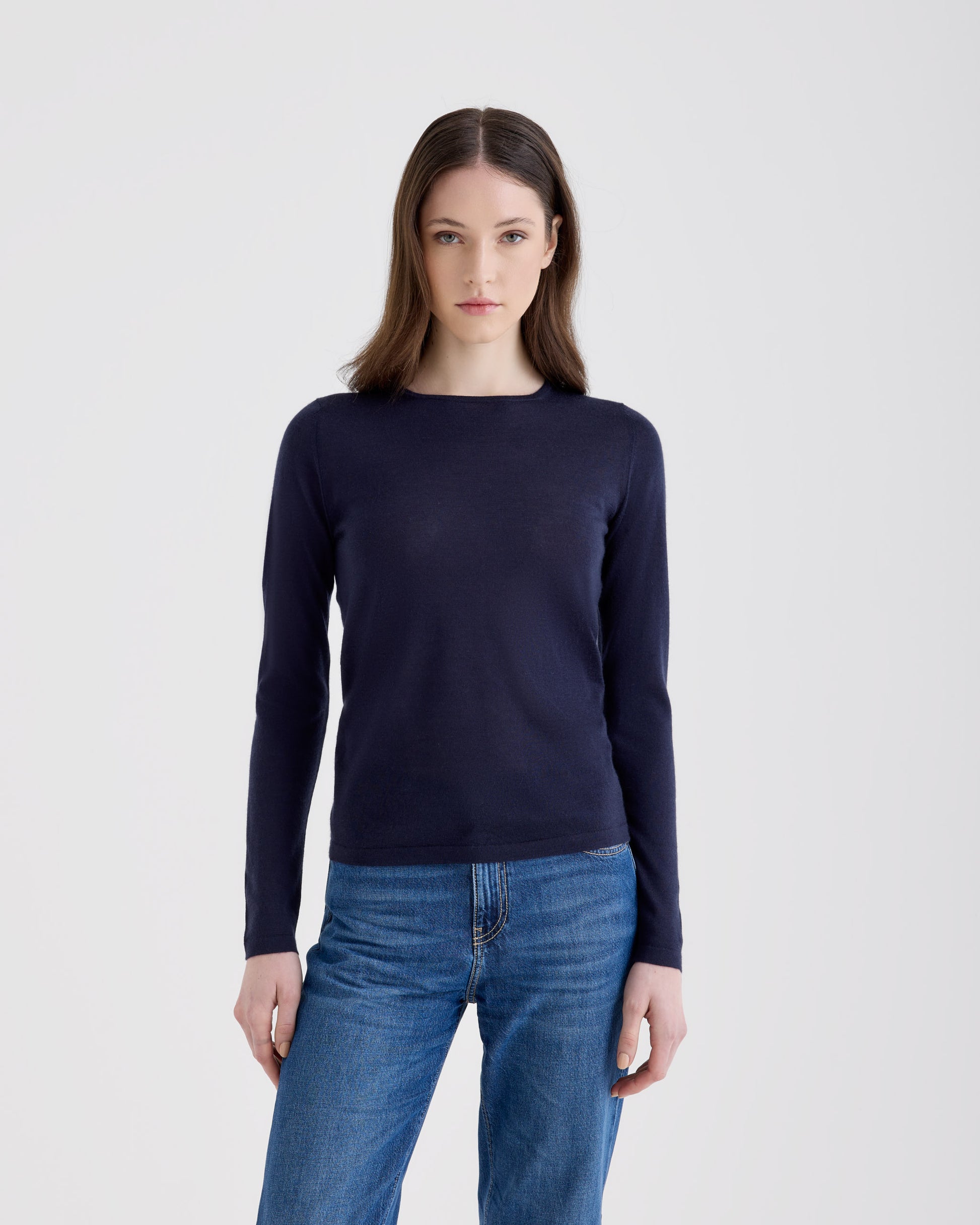Girocollo slim Navy | Filippo De Laurentiis